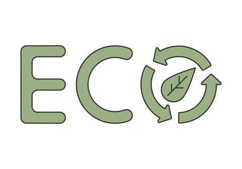 Word Eco lettering. Flat vector illustration. Stock Illustration