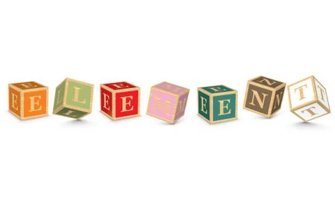 Word element written with alphabet blocks Stock Illustration