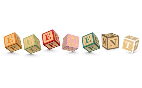 Word element written with alphabet blocks Stock Illustration