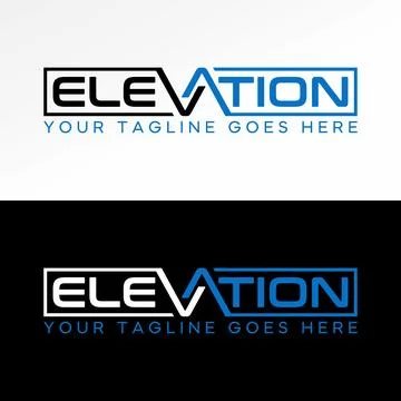 Word Elevation text letter VA on top down architecture standing section view Ilustración de archivo