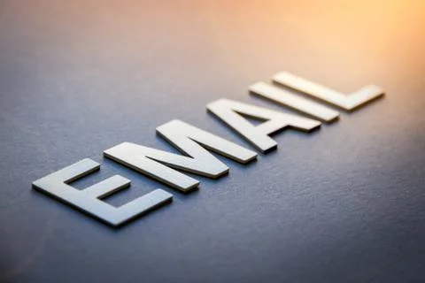 Word email written with white solid letters Stock Photos