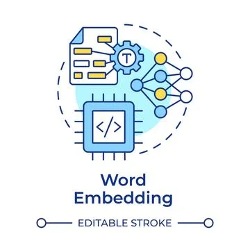 Word embedding multi color concept icon Illustrazione stock