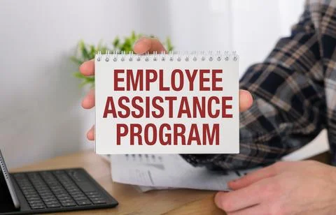 Word Employee Assistance Program text on white paper on light background Stock Photos