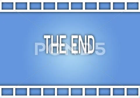 The Word The End on Film Strip Background Stock Illustration