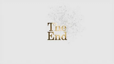 The word The end with gold particles, alpha channel Stock Footage 264246843