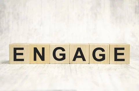 The word of ENGAGE on building blocks concept Stock Photos