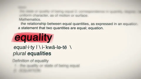 The Word Equality Red Highlighted in a Dictionary Animation Stock Footage 188551317