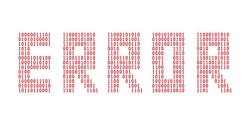 Word Error written in binary code. イラスト素材