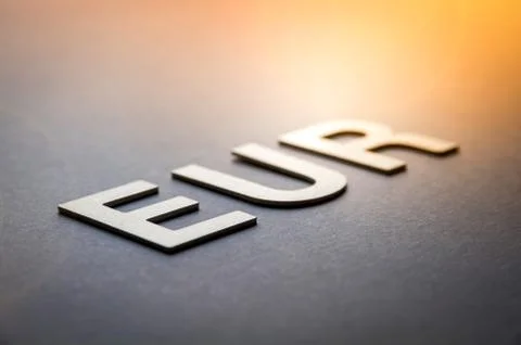 Word EUR written with white solid letters Foto stock