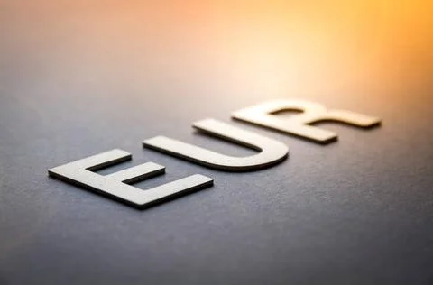  Word EUR written with white solid letters Word EUR written with white sol... Foto stock