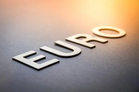 Word euro written with white solid letters Foto stock