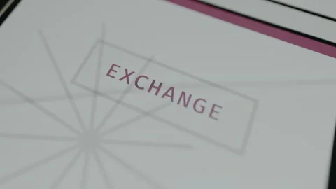 Word EXCHANGE centered within a rectangular box Video stock 332919973
