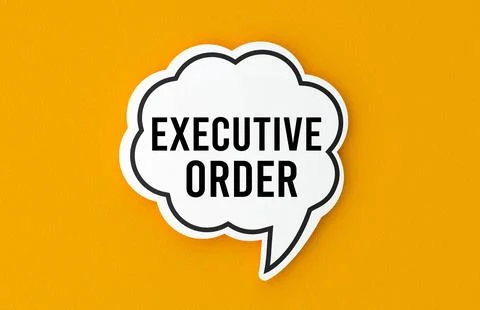 Word executive order on Speech Bubble Stock Illustration