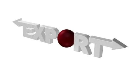 The word export with arrows - 3d illustration Stock Illustration