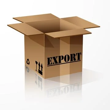 Word export on cardboard box Stock Illustration