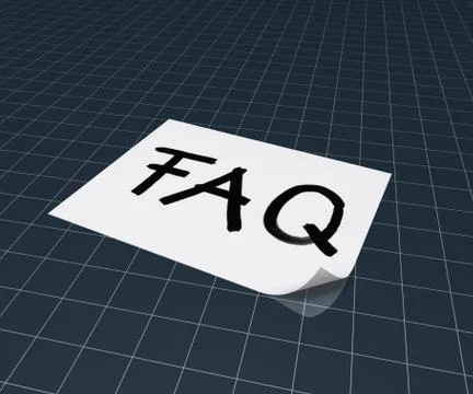 The word faq on paper sheet - 3d rendering Stock Illustration