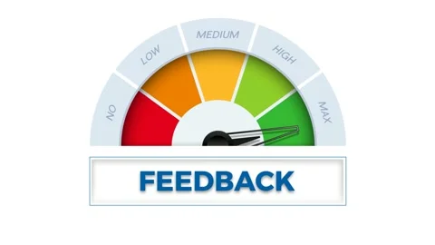 The word Feedback on meter. Speedometer which measures the level of feedback. Stock Footage 166890356