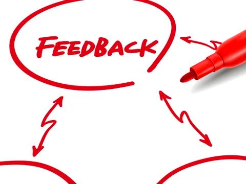 The word feedback with a red marker Stock Illustration