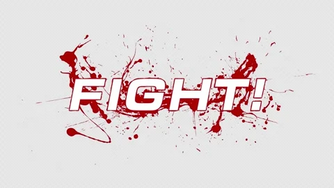 The word “FIGHT!” appears along with red ink Video stock 341497255