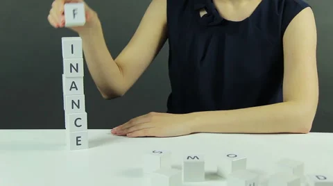A Word "Finance" of Blocks. Stock Footage 62052200