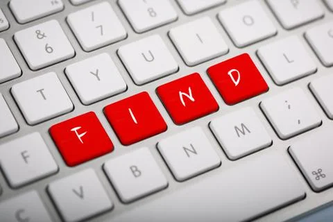 The word "fine" written on keyboard Stock Illustration
