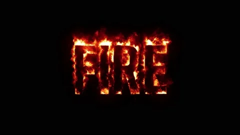 Word fire burning in flames over black background. Stock Footage 234913701