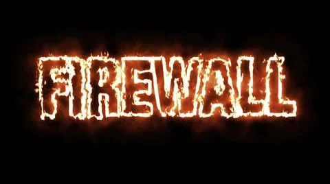 Word FIREWALL burning on fire Stock Illustration