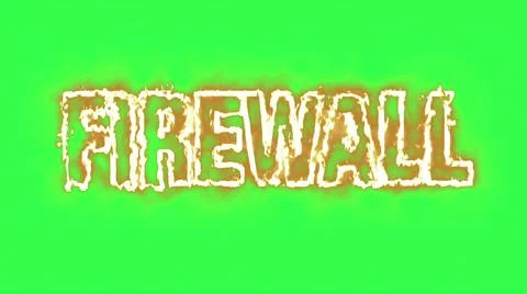 Word firewall  on green screen Stock Illustration