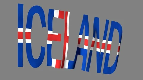 Word Flag Iceland Stock Footage 105884448