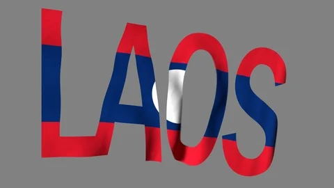 Word Flag Laos Stock Footage 105884681