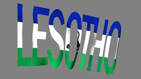 Word Flag Lesotho Stock Footage 105884736