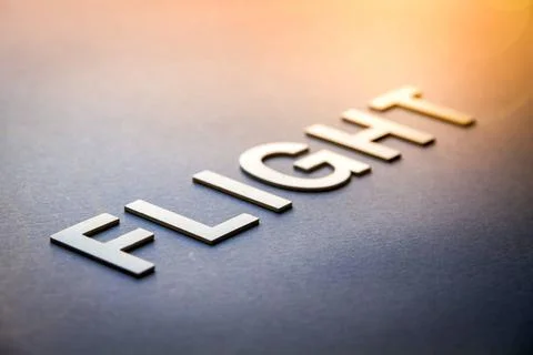  Word flight written with white solid letters Word flight written with whi... Foto stock