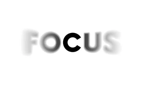 Word Focus with selective focus Stock Illustration