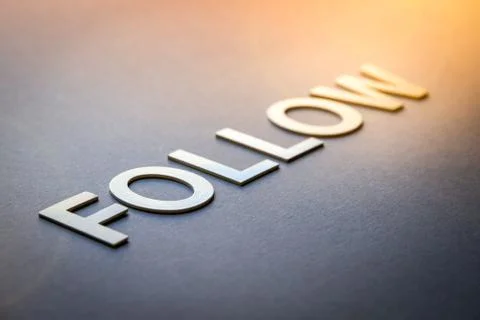 Word follow written with white solid letters Foto stock