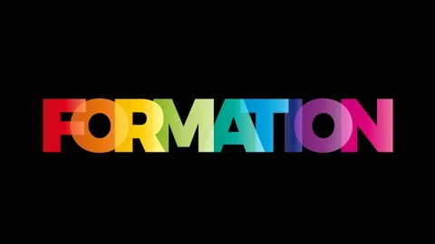 The word Formation. Animated banner with the text colored rainbow. Stock Footage 155272644