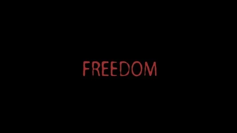 The Word Freedom Bleeding  Stock Footage 70144262