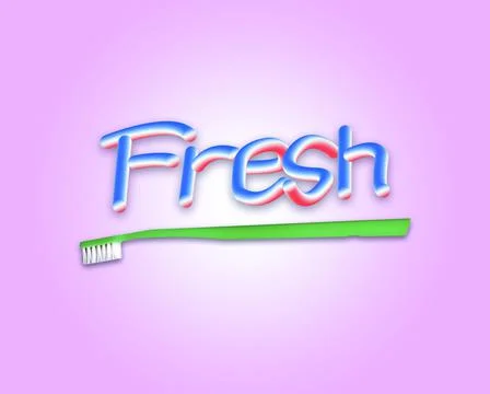 Word "fresh" written with tooth paste Illustrazione stock