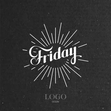Word Friday and light rays Stock Illustration