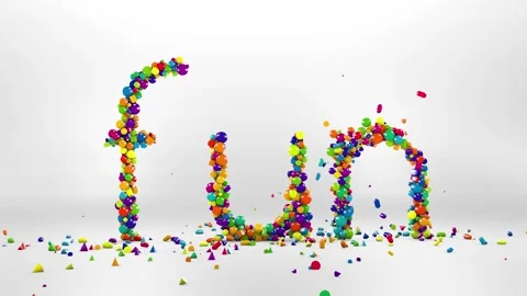 Word fun with colourful letters 3D animation Stock Footage 166563159