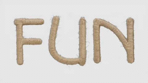 Word FUN, Handmade font design with alpha channel Video stock 144373578