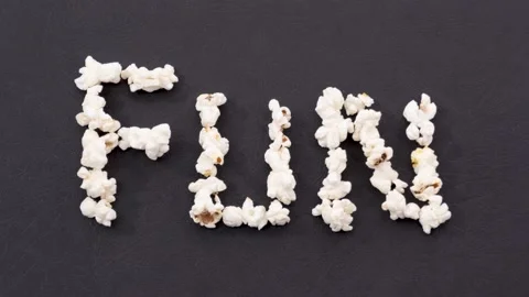 Word fun made of popcorn Stock Footage 152930238