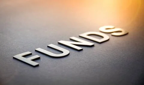  Word funds written with white solid letters Word funds written with white... Foto stock
