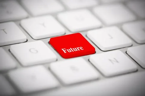 The word "FUTURE" written on keyboard. Stock Illustration