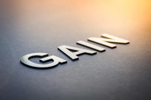 Word gain written with white solid letters Foto stock