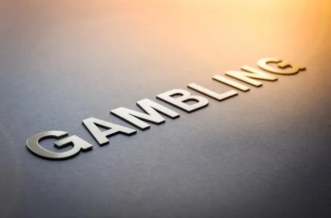 Word gambling written with white solid letters 스톡 사진