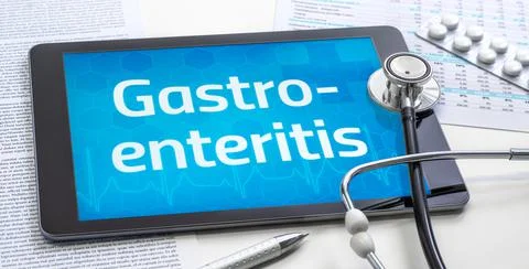 The word Gastroenteritis on the display of a tablet Photos