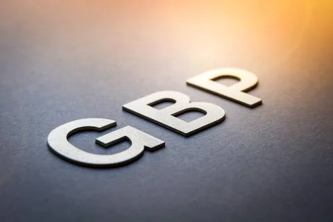  Word GBP written with white solid letters Word GBP written with white sol... Foto stock