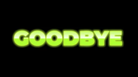 The word Goodbye. Animated video with the text in green light. Stock Footage 301209531