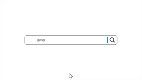 Word Google in search animation. Internet browser searching Video stock 205083227