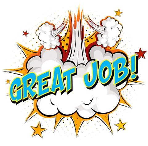 Word Great Job on comic cloud explosion background 库存插图